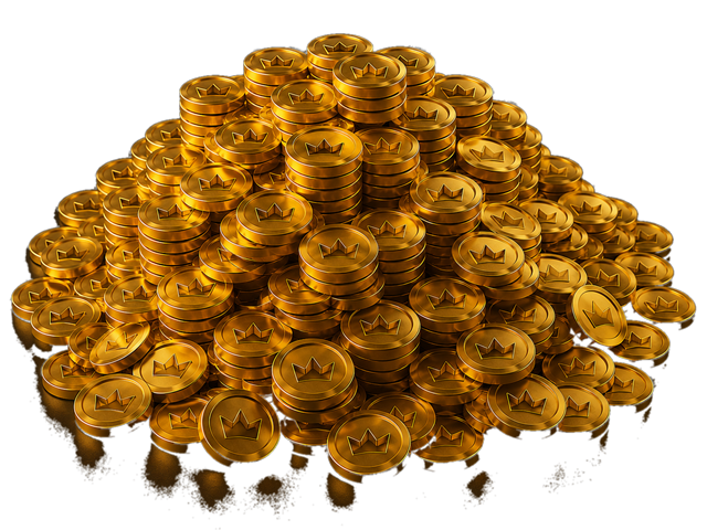Pilha de moedas Coroa